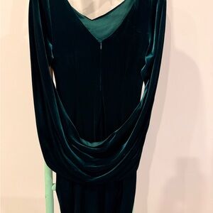 Betsy & Adam Petite Velvet Cape Sleeve Sheath Dress Green Size 6 NWT